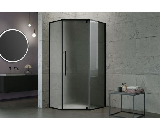 Душевой уголок Royal Bath FATO RB 80TR-T-BL 80х80х200 прозрачное стекло_