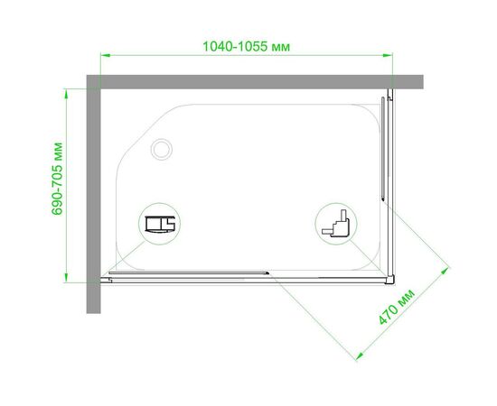 Душевой уголок Royal Bath RB HPD-C 105х70х200 стекло матовое_, изображение 6