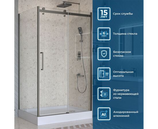 Душевой уголок BelBagno MARINO-2-AH-1-130/80-C-GM_, изображение 9