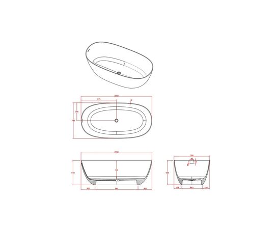 Ванна Timo solid SATU1555 1555х780х545_, изображение 8