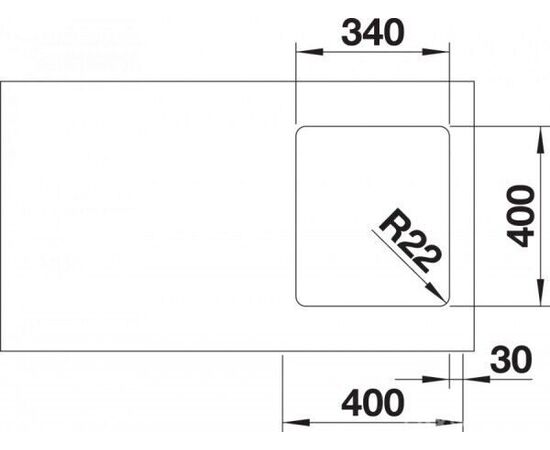 Кухонная мойка Blanco ANDANO 340-U InFino нержавеющая сталь зеркальная полировка 522955_, изображение 5