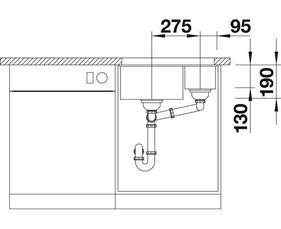 Кухонная мойка Blanco Subline 340/160-U чаша справа белый 523562_, изображение 3