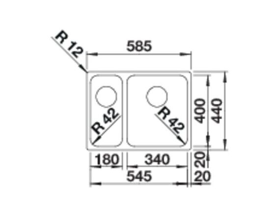 Кухонная мойка Blanco Solis 340/180-IF чаша слева 526131_, изображение 4