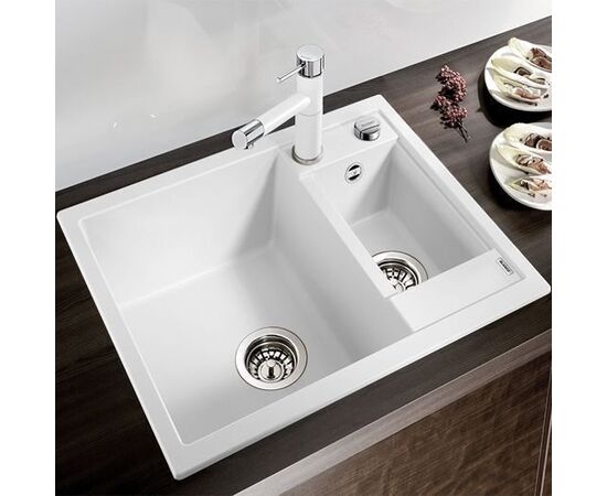 Кухонная мойка Blanco Metra 6 белый 516157 клапан-автомат_, изображение 2