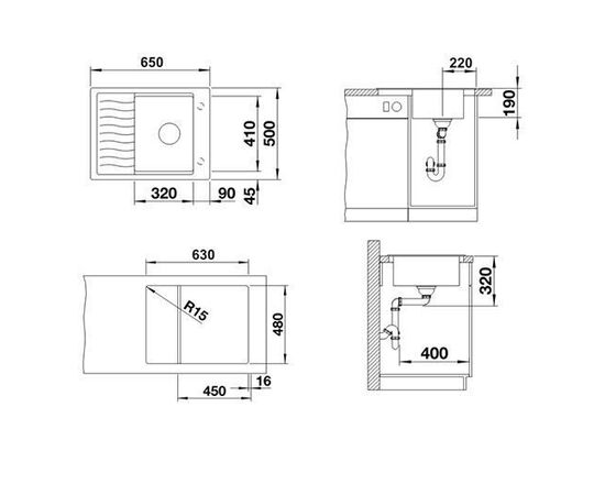 Кухонная мойка Blanco ELON 45S антрацит 524814_, изображение 2