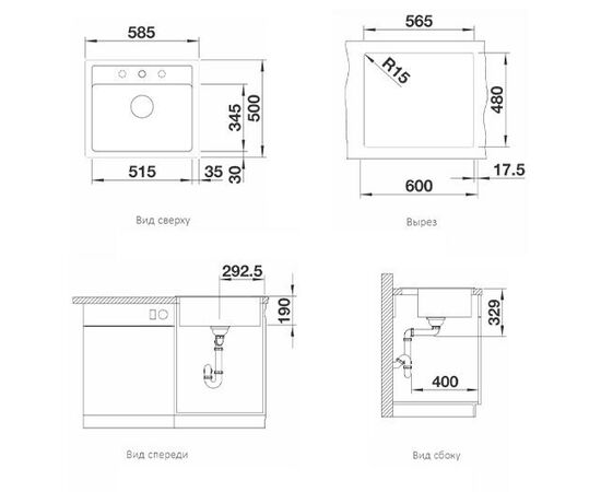 кухонная мойка Blanco LEGRA 6 SILGRANIT черный_, изображение 4