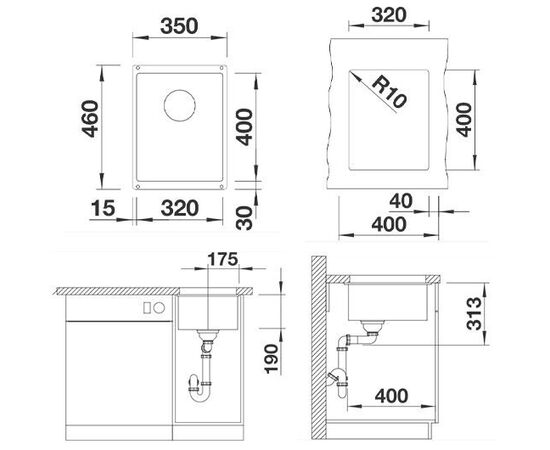 Кухонная мойка Blanco Subline 320-U кофе 523415_, изображение 5
