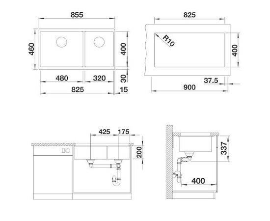 Кухонная мойка Blanco Subline 480/320-U белый 523588_, изображение 4