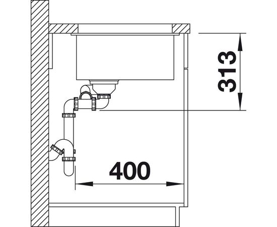 Кухонная мойка 555х46 см Blanco Subline 340/160-U 523558 основная чаша справа антрацит_, изображение 7