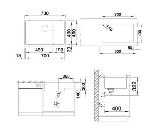 Кухонная мойка Blanco Subline 700-U Level антрацит 523538_, изображение 4