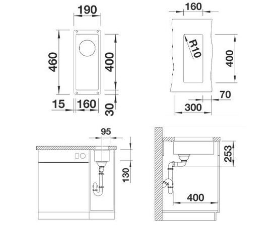 Кухонная мойка Blanco Subline 160-U черный 525981_, изображение 4