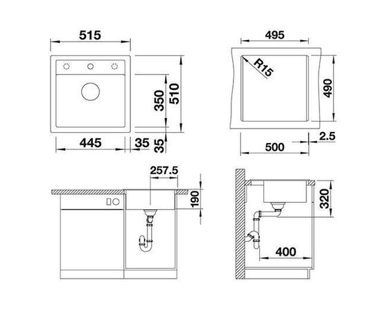 Кухонная мойка Blanco DALAGO 5 темная скала 518848_, изображение 4