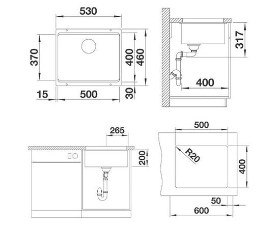 Кухонная мойка Blanco Etagon 500-U кофе 522236_, изображение 6