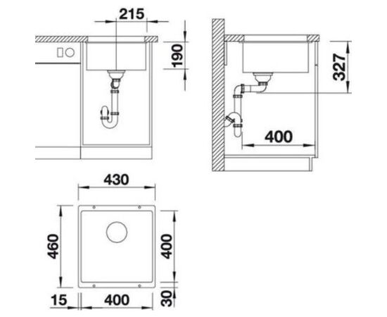 Кухонная мойка Blanco SUBLINE 400-U шампань 523428_, изображение 5