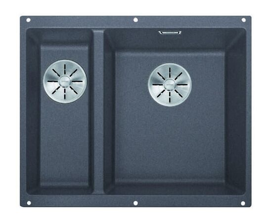 Кухонная мойка Blanco SUBLINE 340/160-U SILGRANIT темная скала 523559 чаша справа_