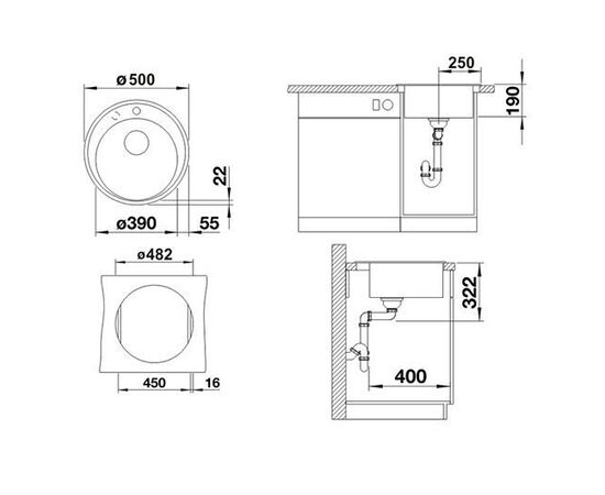 Кухонная мойка Blanco RIONA 45 алюметаллик 521397_, изображение 3