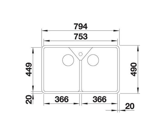 Кухонная мойка Blanco VILLAE Double глянцевый белый 525164_, изображение 4