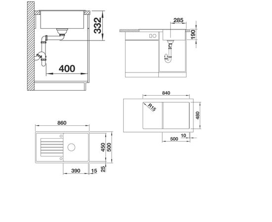 Кухонная мойка Blanco ZIA 5 S антрацит 520511_, изображение 4