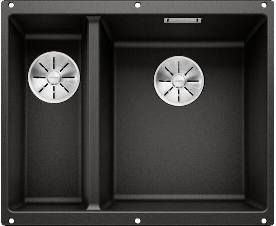 Мойка кухонная Blanco SUBLINE 340/160-U SILGRANIT PuraDur черный чаша справа 525986_