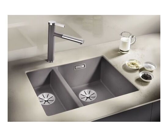 Кухонная мойка Blanco SUBLINE 340/160-U SILGRANIT серый беж 523565 чаша справа_, изображение 3
