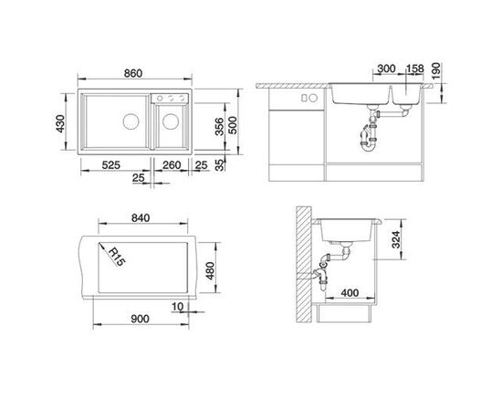 Кухонная мойка Blanco Metra 9 серый беж 517364_, изображение 3