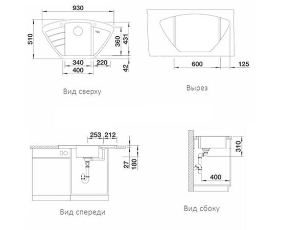 Мойка Blanco Zia 9E антрацит 514764_, изображение 2