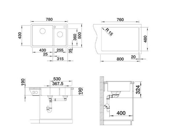 Кухонная мойка Blanco LEGRA 8 527272 вулканический серый_, изображение 2