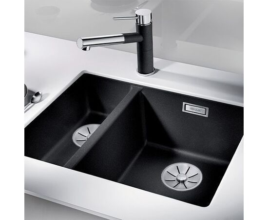 Мойка кухонная Blanco SUBLINE 340/160-U SILGRANIT PuraDur черный чаша справа 525986_, изображение 2