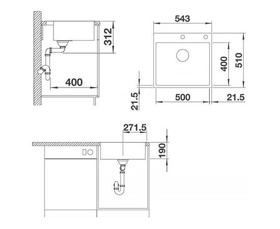 Кухонная мойка Blanco SUBLINE 500-IF/A SteelFrame белый 524112_, изображение 4