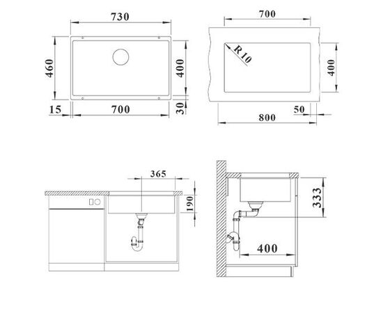 Кухонная мойка Blanco Rotan 700-U мягкий белый 527147_, изображение 2