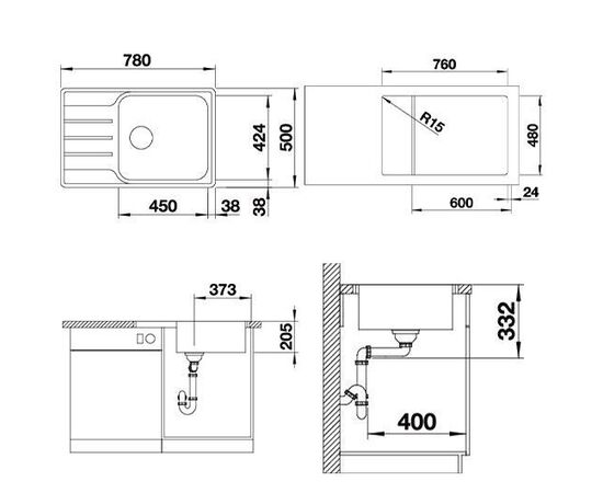 Мойка Blanco LEMIS XL 6S-IF Compact нержавеющая сталь_, изображение 3