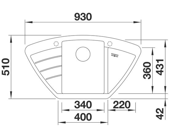 Кухонная мойка Blanco ZIA 9 E тёмная скала 518950_, изображение 2