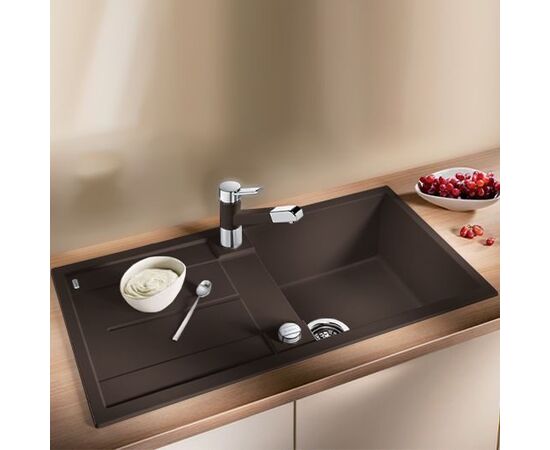 Кухонная мойка Blanco METRA 5 S кофе 515041 клапан- автомат_, изображение 3