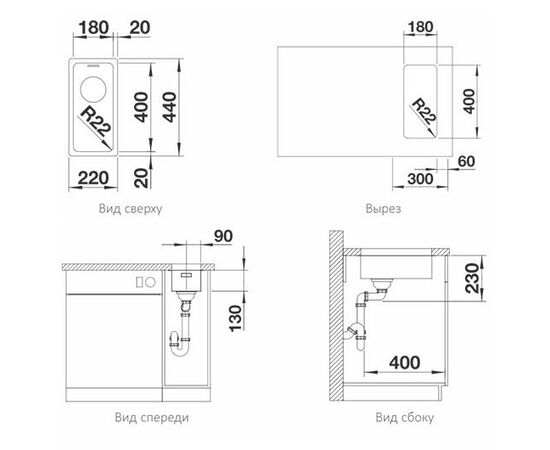 Кухонная мойка Blanco Andano 180-U нержавеющая сталь 522952_, изображение 3