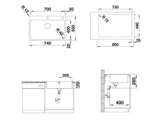 Кухонная мойка Blanco Solis 700-IF/A_, изображение 3