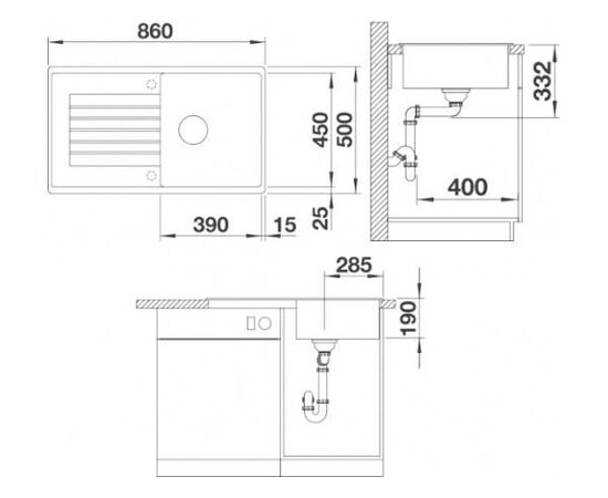 Кухонная мойка Blanco Zia 5 S мягкий белый 527204 стоп-вентиль_, изображение 2