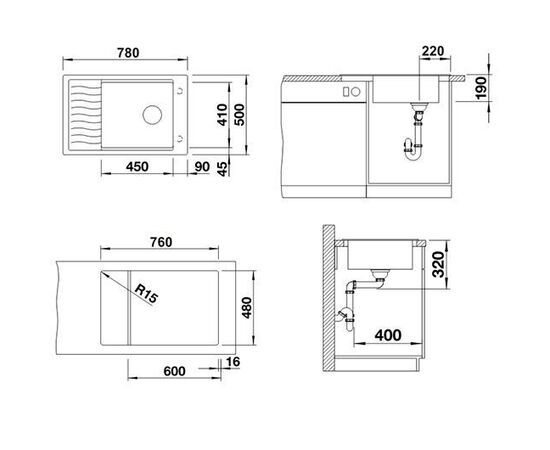 Кухонная мойка Blanco Elon XL 6 S белый 524838_, изображение 4
