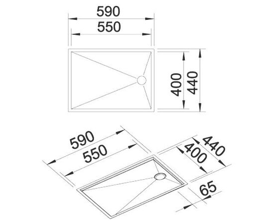 Кухонная мойка Blanco ZEROX 550-U 517275 нержавеющая сталь_, изображение 2