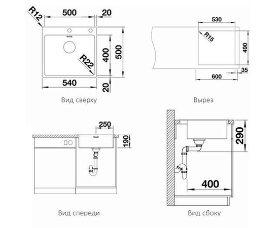 Кухонная мойка Blanco ANDANO 500-IF/A нержавеющая сталь зеркальная полировка 525245_, изображение 3