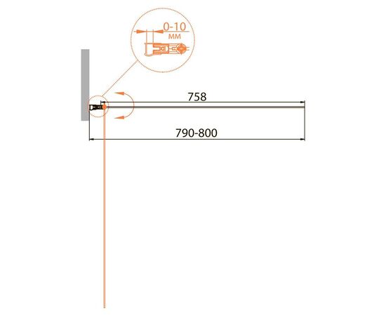 Шторка на ванну CEZARES RELAX-V-1-80/140-C-Bi_, изображение 2