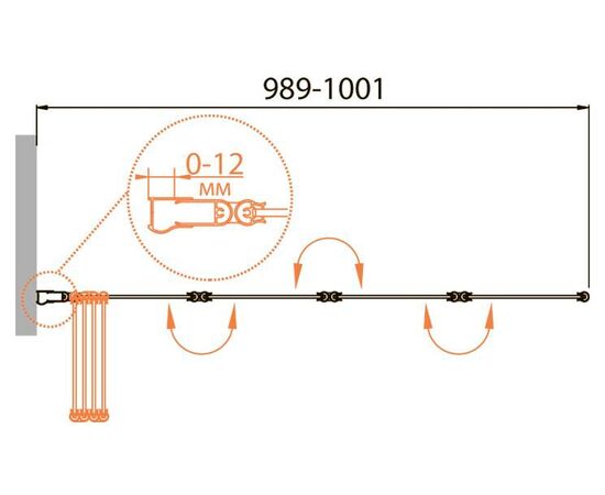 Шторка на ванну CEZARES RELAX-V-4-100/140-C-Bi_, изображение 2