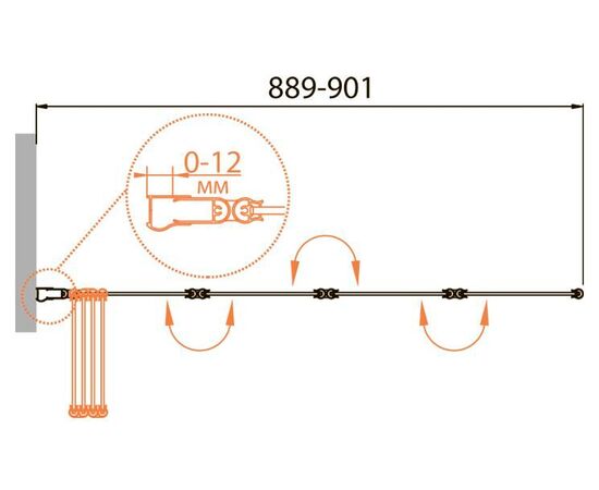 Шторка на ванну CEZARES RELAX-V-4-90/140-C-Bi_, изображение 2