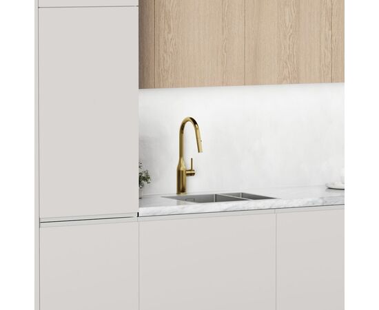 Смеситель для кухни Sancos Grand с вытяжным изливом брашированное золото PVD покрытие SC4002BG_, изображение 2