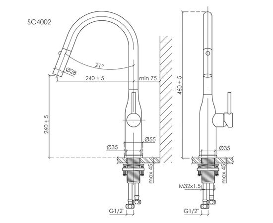 Смеситель для кухни Sancos Grand с вытяжным изливом матовый черный SC4002MB_, изображение 22