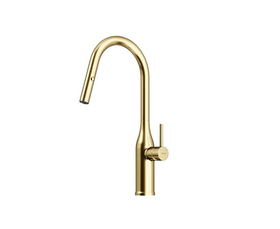 Смеситель для кухни Sancos Grand с вытяжным изливом брашированное золото PVD покрытие SC4002BG_