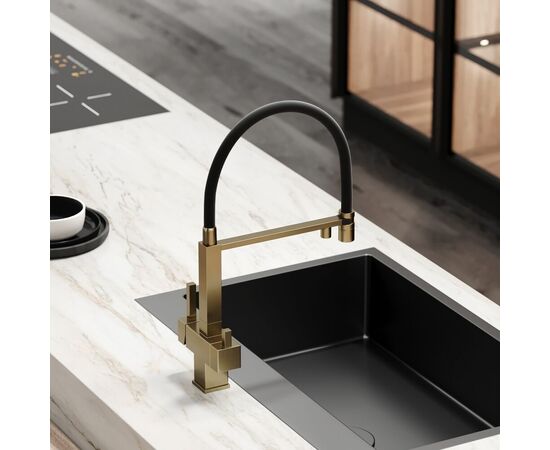 Смеситель для кухни Sancos Moro брашированное золото PVD покрытие SC4006BG_, изображение 10