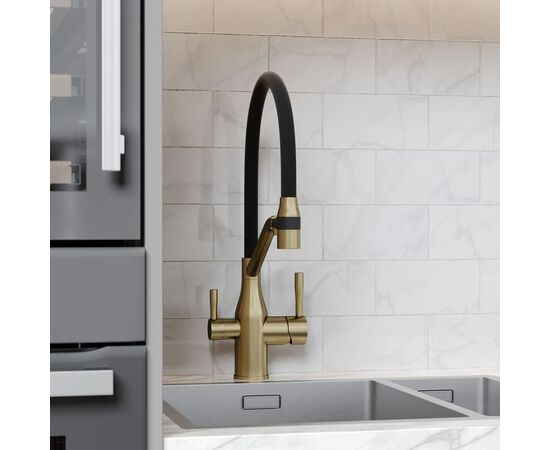 Смеситель для кухни Sancos Orta брашированное золото PVD покрытие SC4008BG_, изображение 2