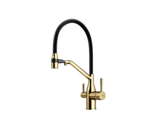 Смеситель для кухни Sancos Orta брашированное золото PVD покрытие SC4008BG_