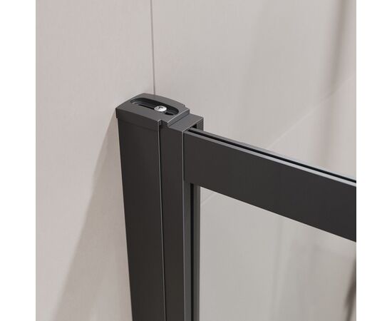Душевая шторка на ванну с фиксированным креплением одной створки CEZARES SLIDER-FIX-VF-11-90/150-C-NERO, Профиль: Черный_, изображение 9