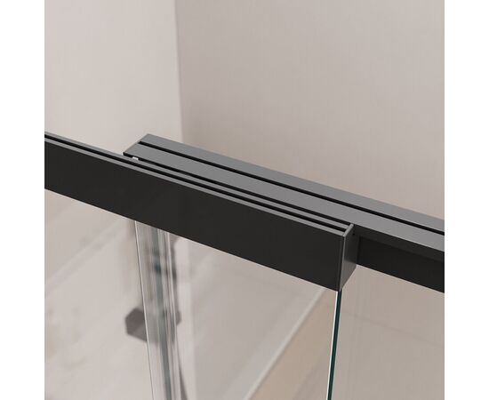 Душевая шторка на ванну с фиксированным креплением одной створки CEZARES SLIDER-FIX-VF-11-90/150-C-NERO, Профиль: Черный_, изображение 7